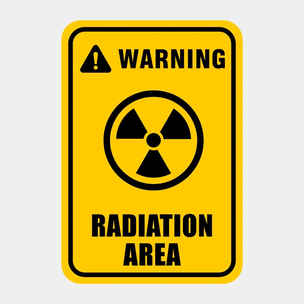 Radiation Warning Area Sign